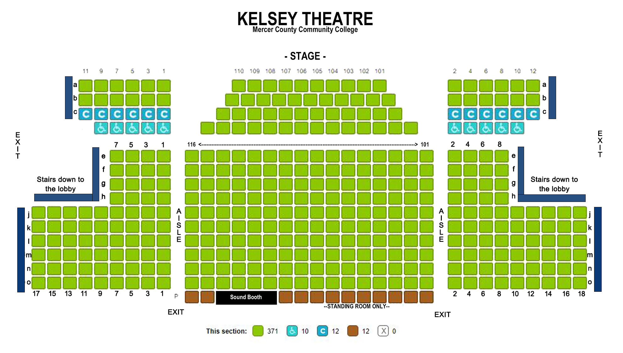 Kelsey theatre seating chart